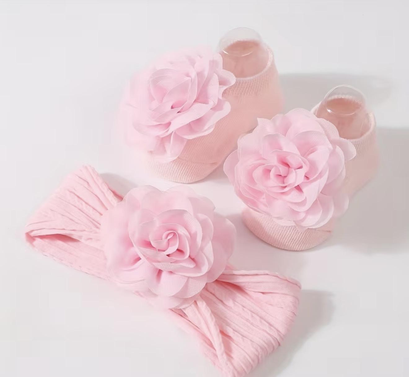 2 Pcs Baby Headband with Baby Socks
