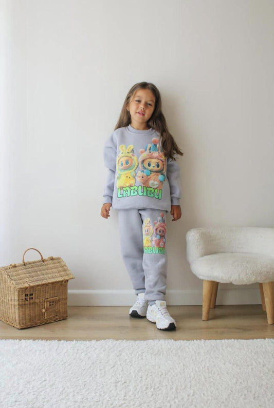 Lavender Fleece Labubu Sweatsuit
