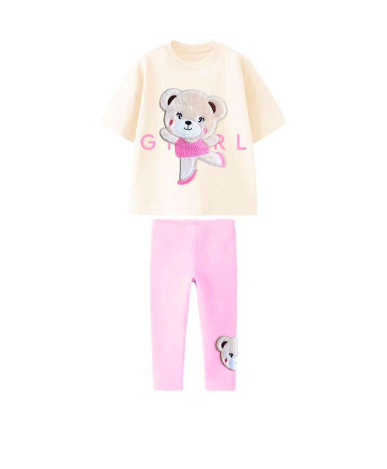 Plushy Teddy Bear Girl 3d Leggings Set