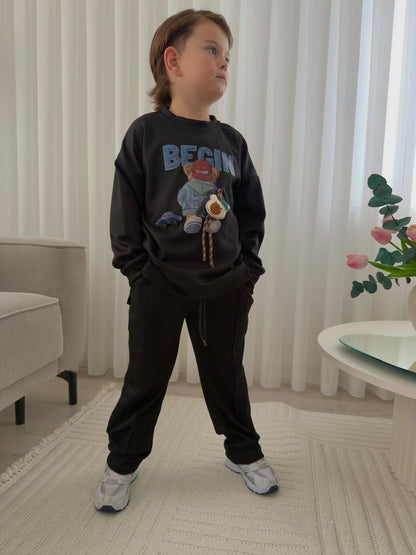 Begin 3D Car and Bear Tracksuit - Black