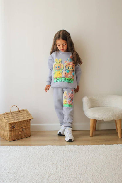 Lavender Fleece Labubu Sweatsuit