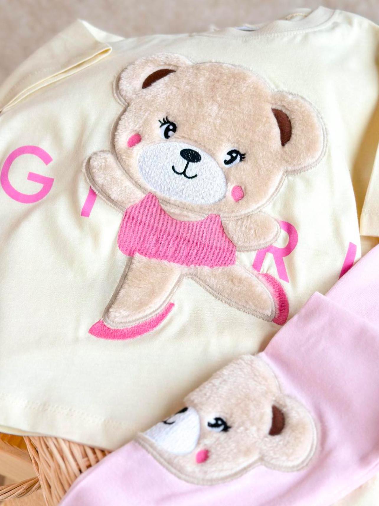 Plushy Teddy Bear Girl 3d Leggings Set