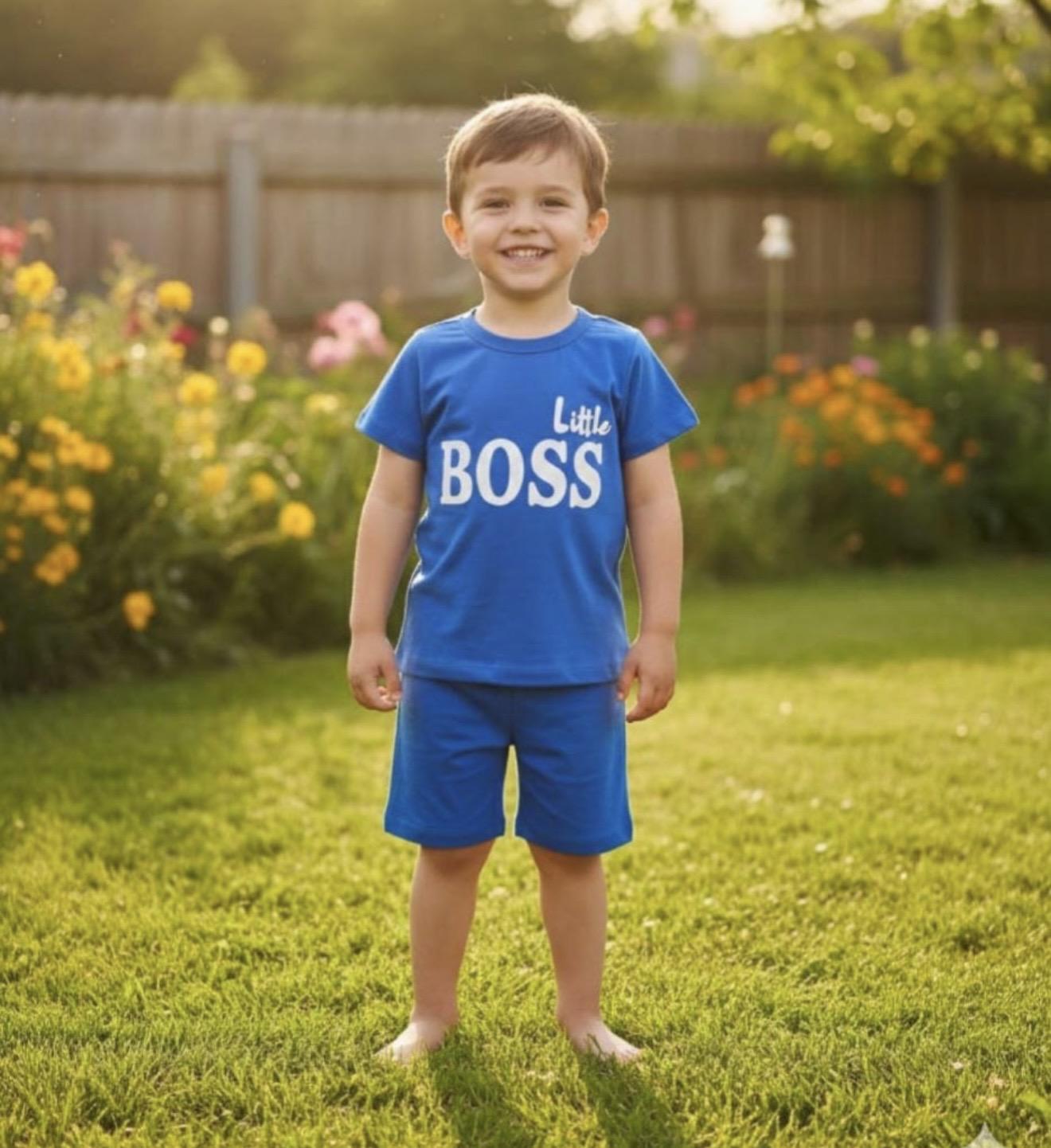 Boy - Little Boss Set Tshirt & Shorts