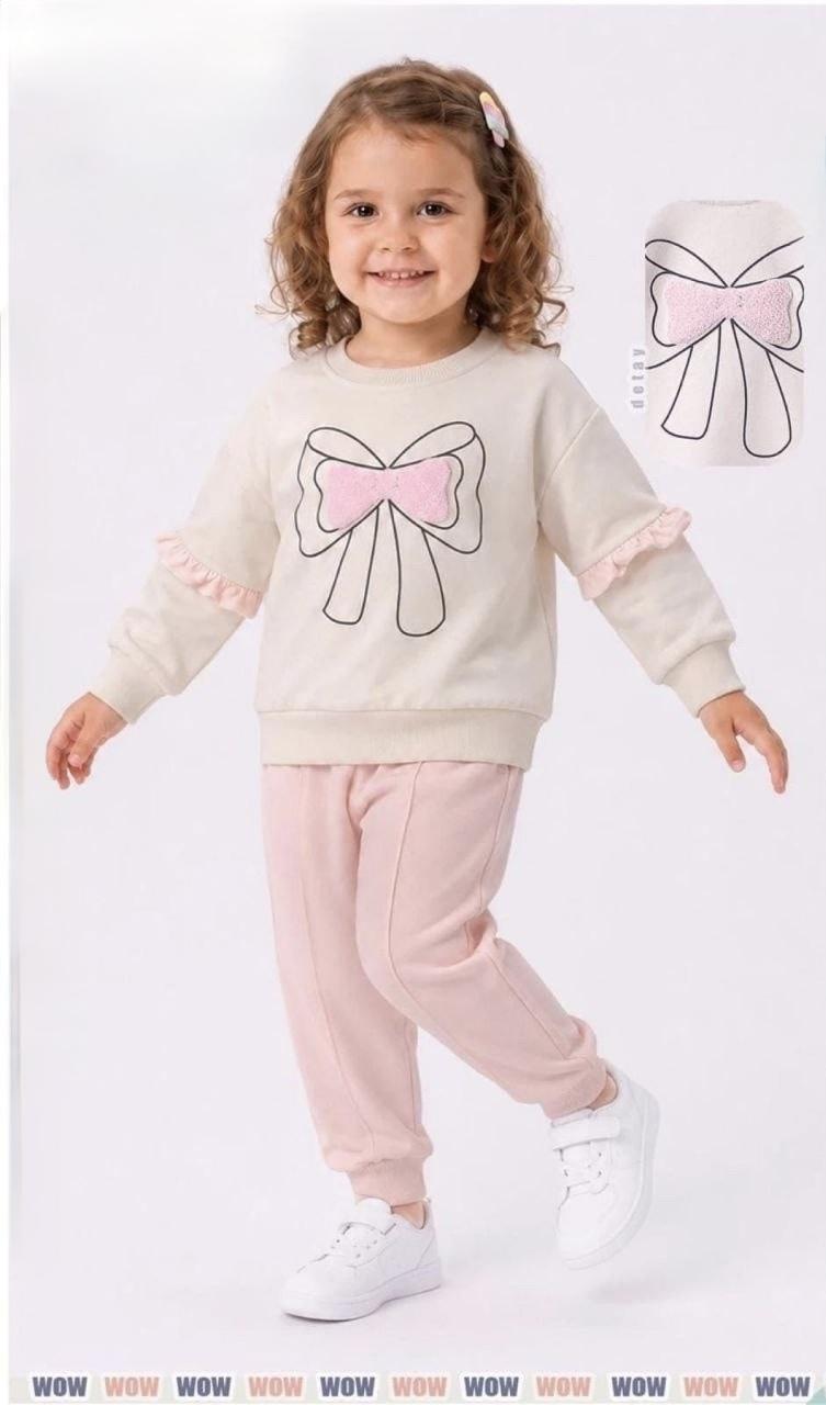 Baby Girl Wow Bow Tracksuit Set