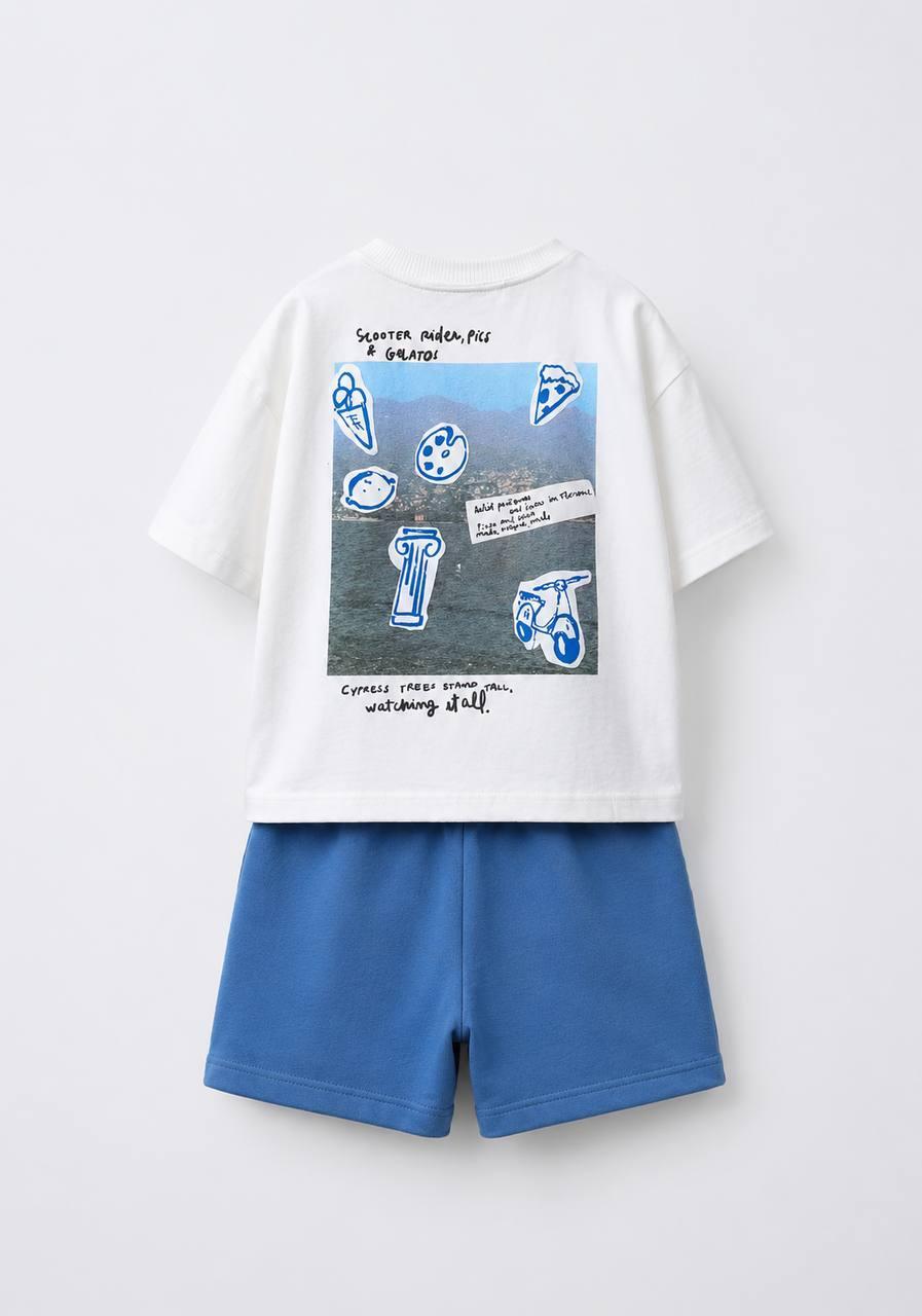 Cypress Blue Car Tshirt & Shorts Set