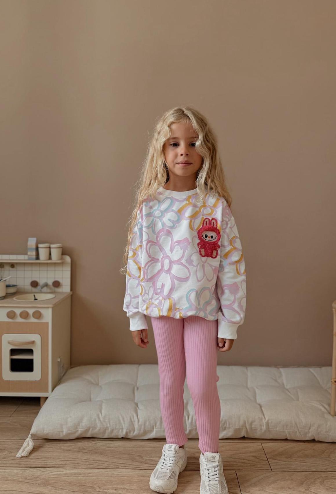 Labubu Flower Top with Leggings