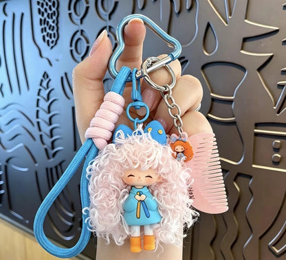 Keychain - Doll with Harbrush