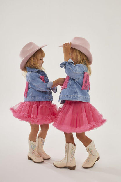 Girls Cowboy Tutu Skirt and Jean Jacket Set
