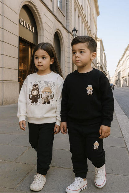 Labubu White Top Brown Bottom