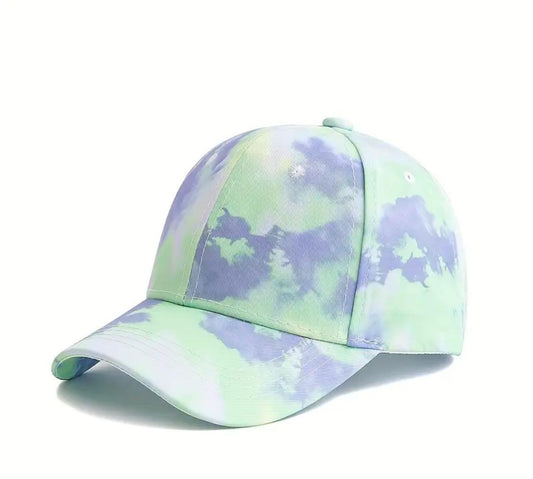 Green And Blue Tie Dye Cap