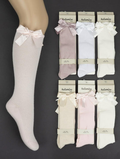 Bow Under Knee Socks