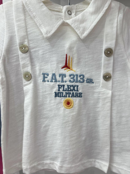 Flexi White Tshirt with Shorts Set