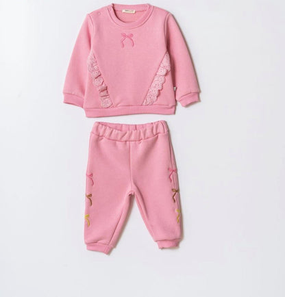 Baby Girl Pink Bow Tracksuit