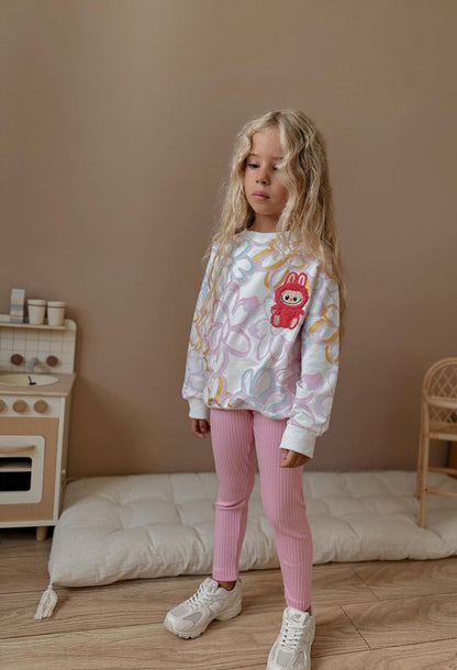Labubu Flower Top with Leggings