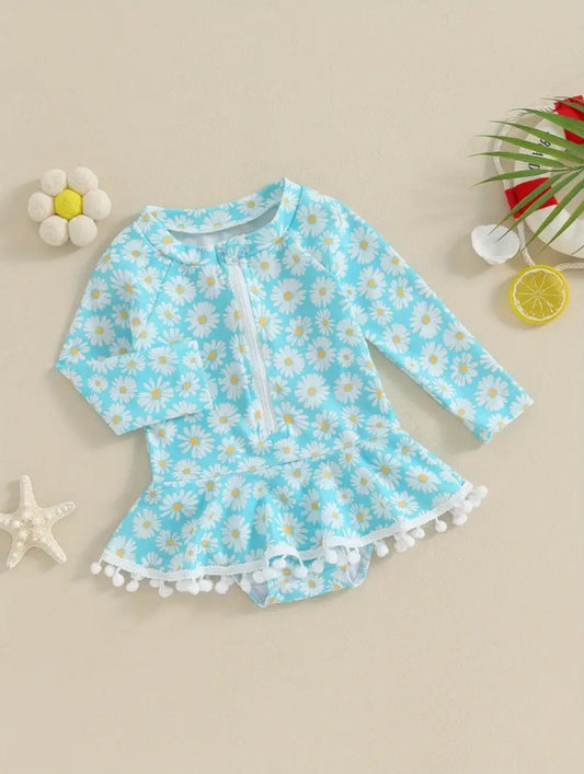 Girls Daisy Sun Protective Swimwear