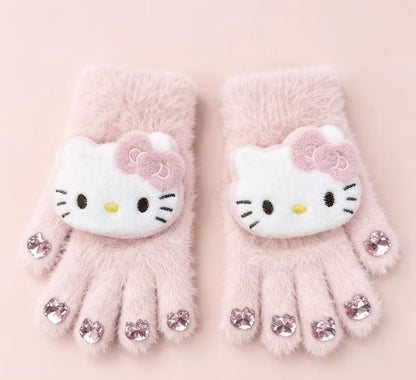 Hello Kitty Rhinestone Kids Gloves