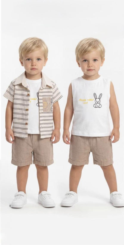 Boy Happy Rabbit 3 Piece Set