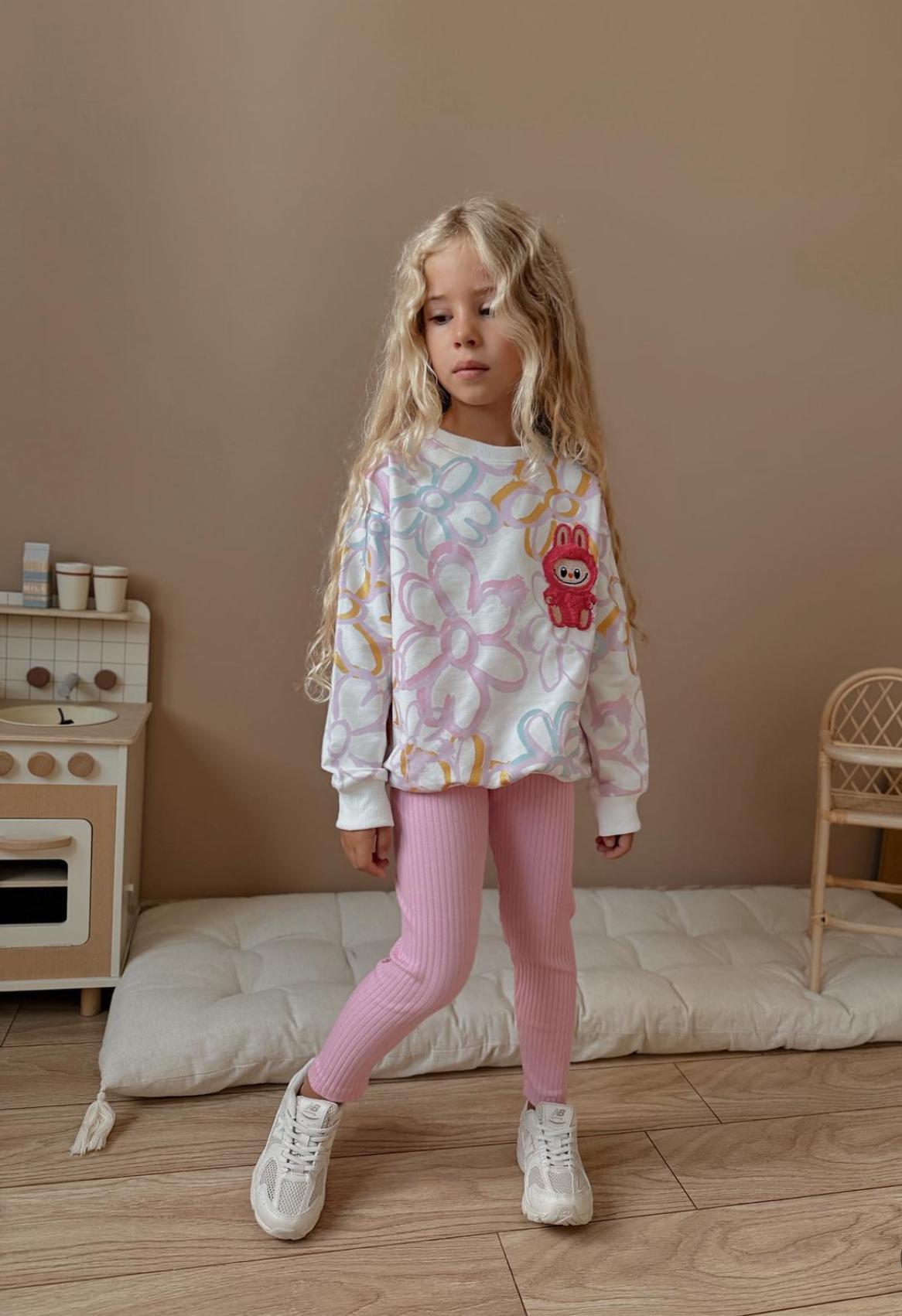Labubu Flower Top with Leggings