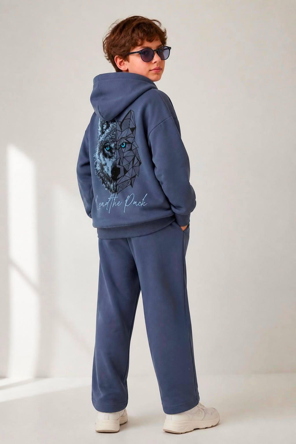 Boy 2 Piece Set - Navy Wolf