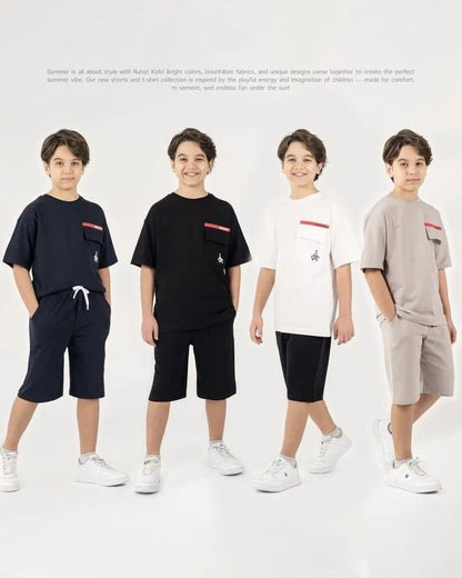 Black Boys 2 Piece Shorts Set - Premium
