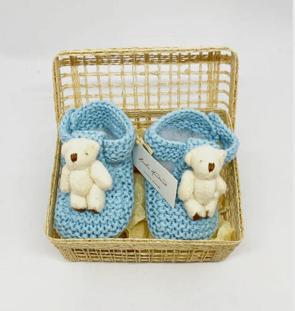 Light Blue Teddy Bear Booties