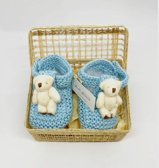 Light Blue Teddy Bear Booties