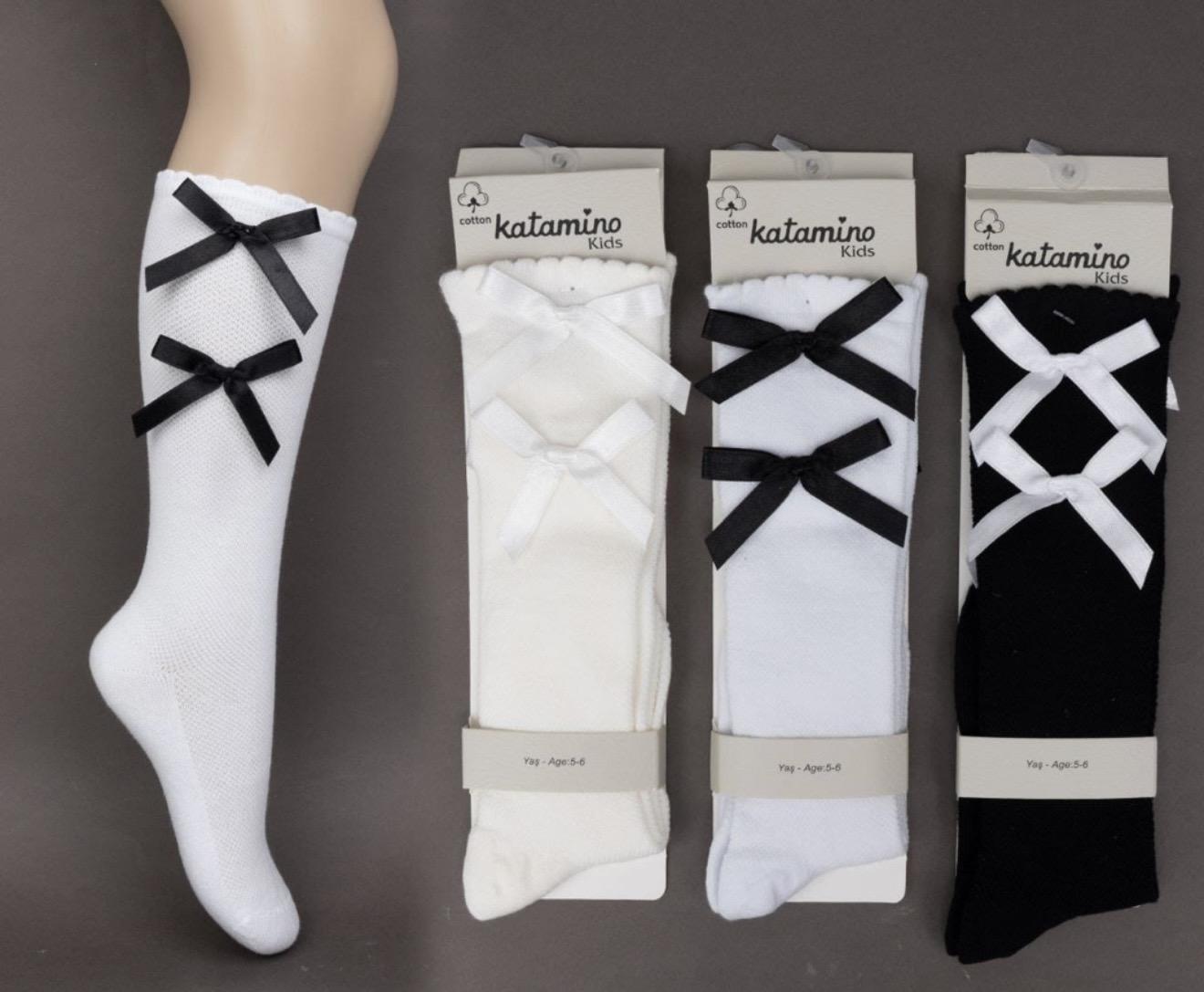 High Knee Socks With Bows