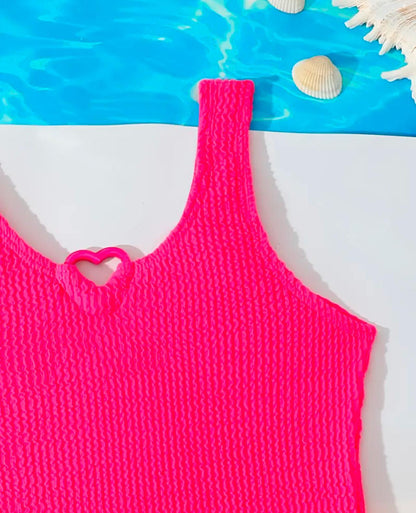 Fuchsia Heart Girls One Piece Swimsuit