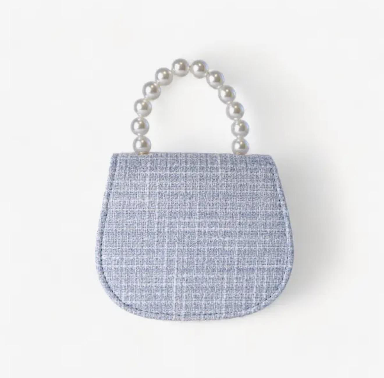 Bowtie Tweed Purse - Blue