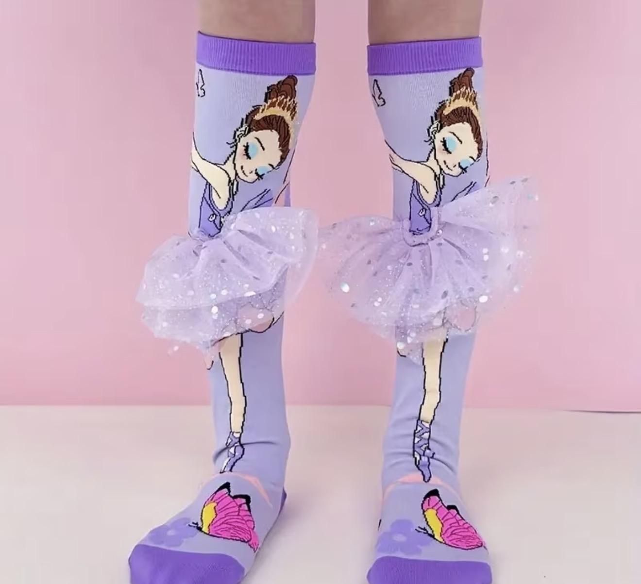 Purple High Knee Ballerina Socks
