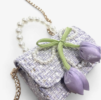 LILY and BOW Tweed Purse - Purple