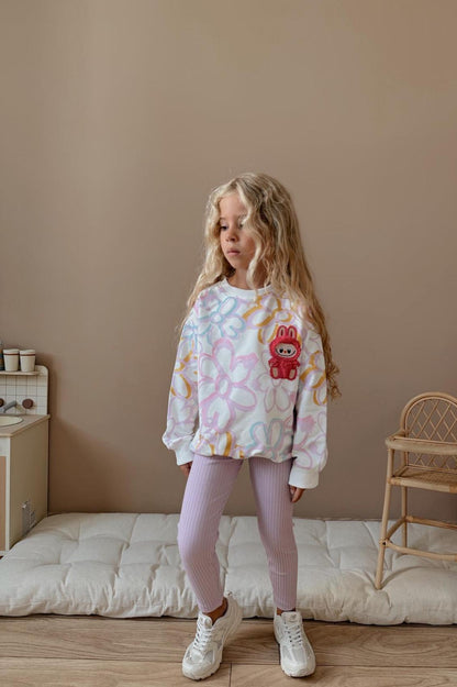 Labubu Flower Top with Leggings