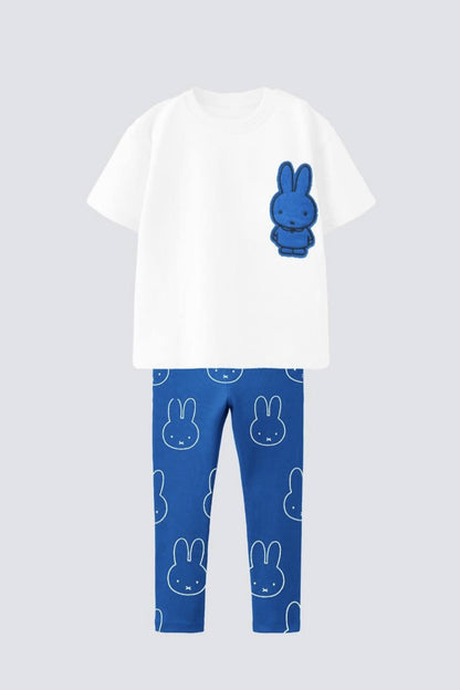 Girls blue bunny tshirt and leggings