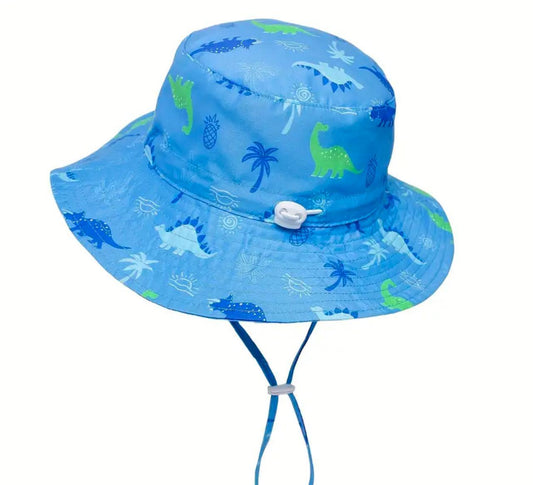 Blue Dinosaur Print Bucket Hat