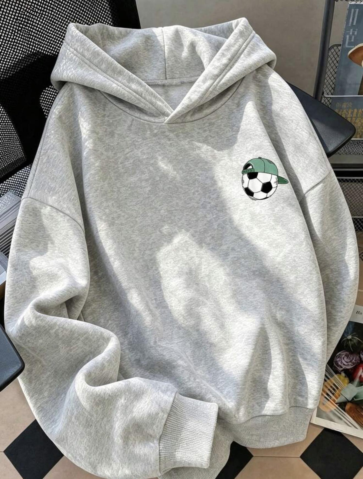 Grey Soccer Hoodie
