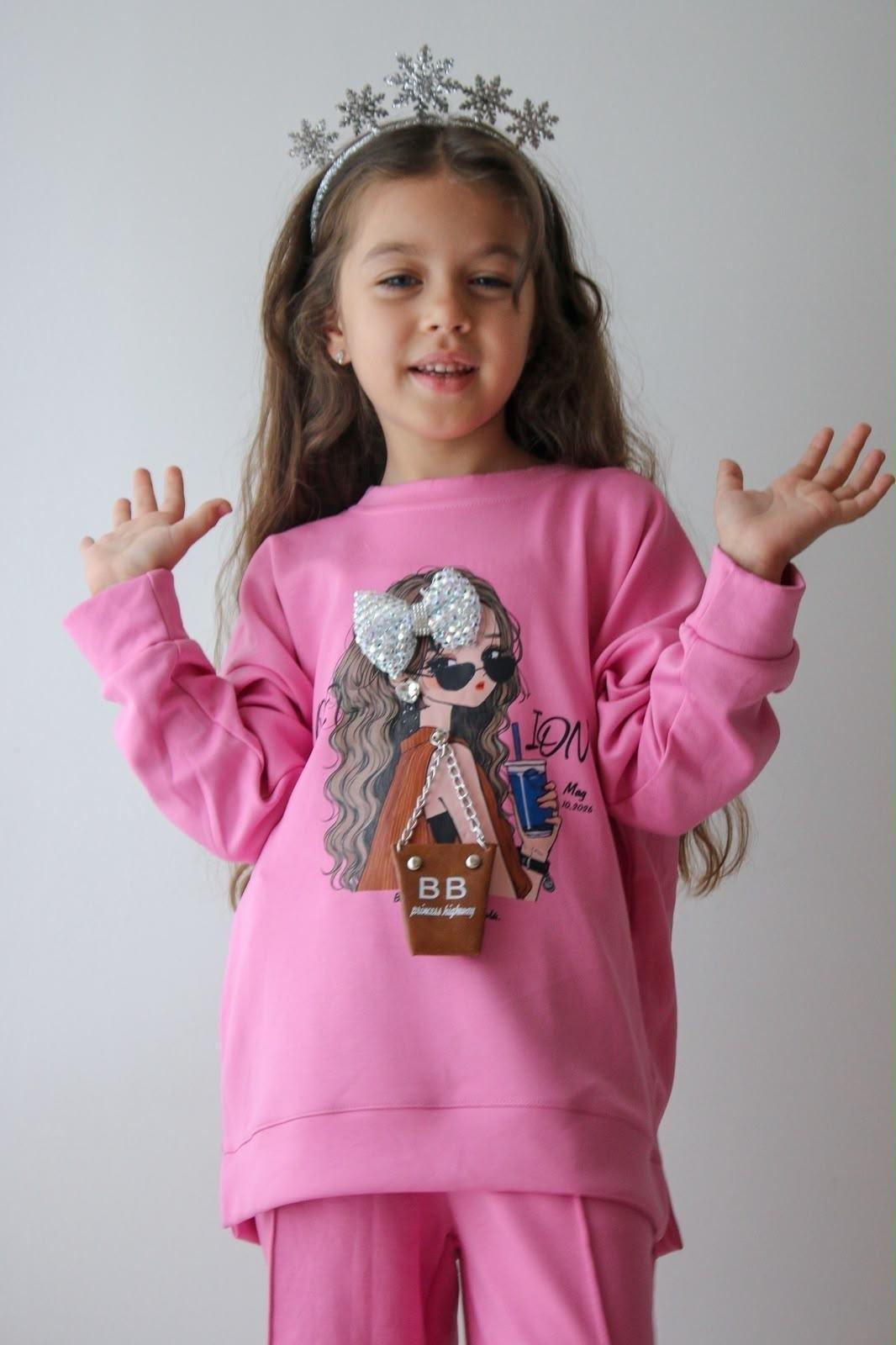 Fashion Girl Tracksuit - 3D Bow with purse