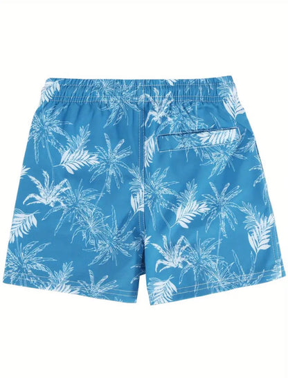 Boys Blue Palm Swim Shorts