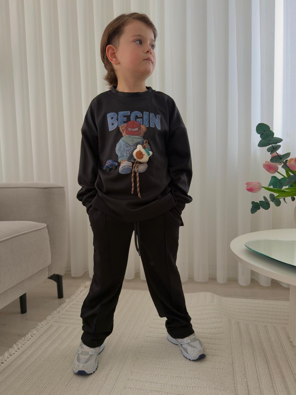 Begin 3D Car and Bear Tracksuit - Black