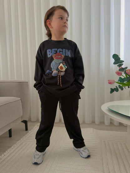 Begin 3D Car and Bear Tracksuit - Black