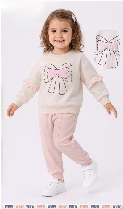Baby Girl Wow Bow Tracksuit Set