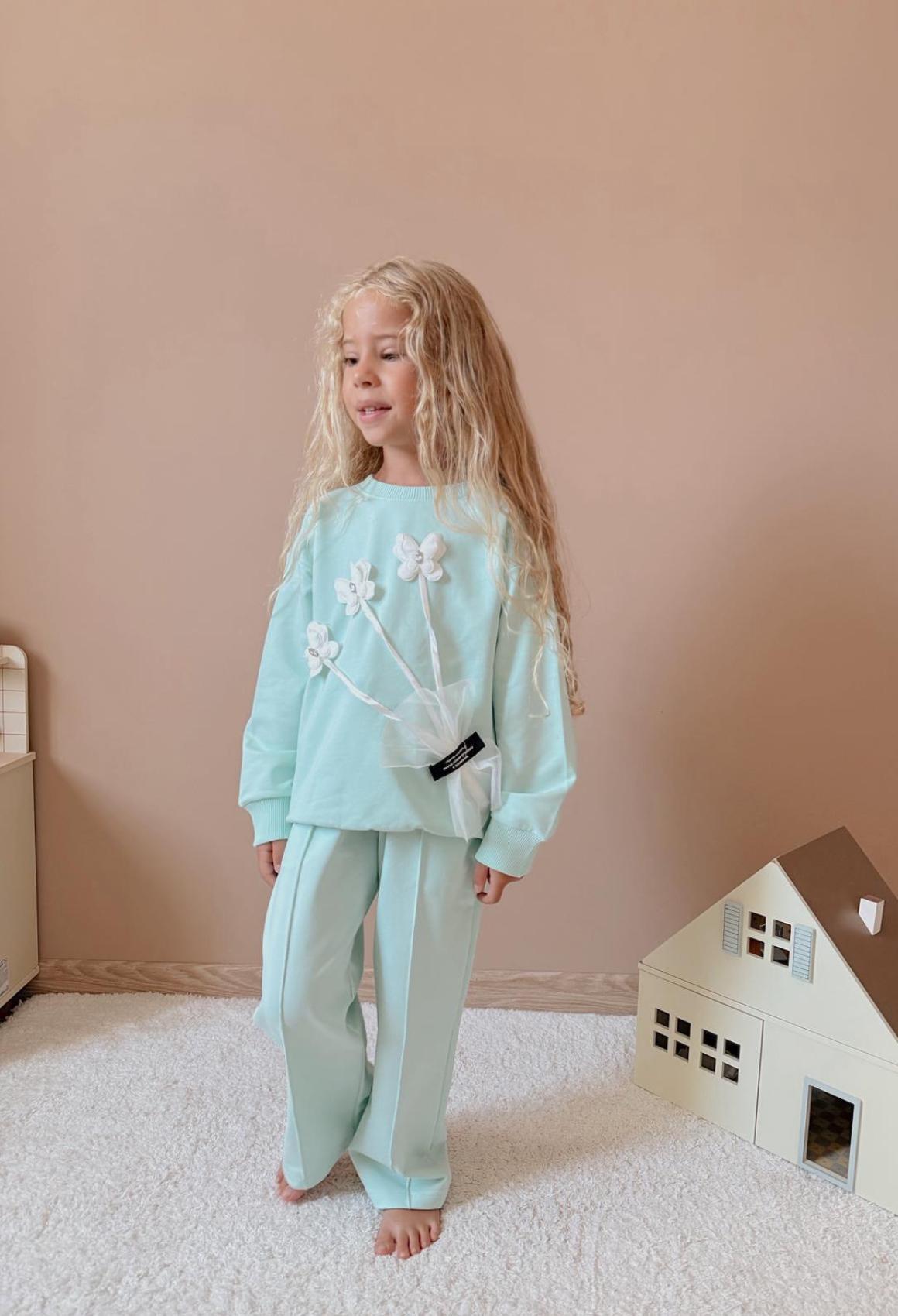 Mint 3D Flower Tracksuit